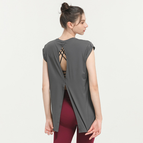 New style quick-drying sportswear T-shirt, fashionable yoga wear, sexy back top, internet celebrity fitness wear for women