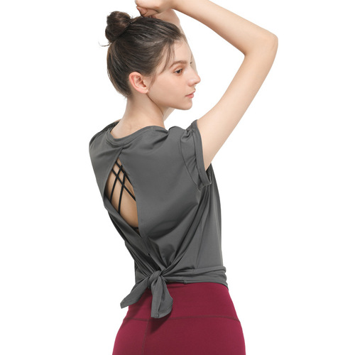 New style quick-drying sportswear T-shirt, fashionable yoga wear, sexy back top, internet celebrity fitness wear for women
