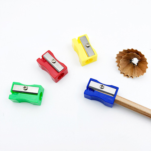 Single-hole multi-color small pencil sharpener, small pencil sharpener, simple children's pencil sharpener, manual plastic pencil sharpener
