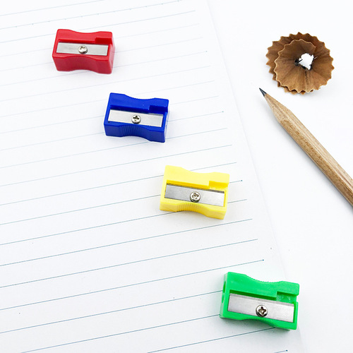 Single-hole multi-color small pencil sharpener, small pencil sharpener, simple children's pencil sharpener, manual plastic pencil sharpener