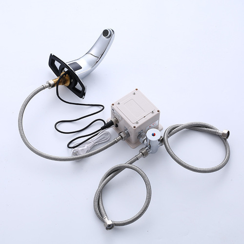 Countertop basin sensor faucet automatic commercial hotel public toilet all copper cold and hot infrared hand washing basin faucet 