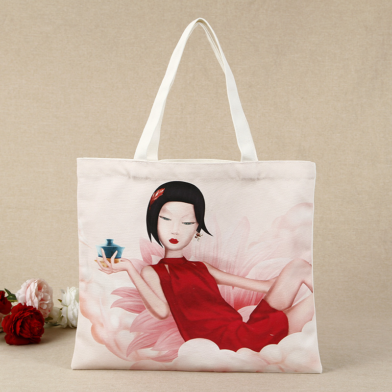 彩印广告帆布袋定 做创意礼品购物棉布袋批发手提帆布袋可印logo