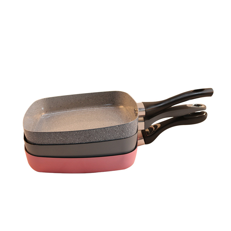 Yipinhong familia maifan piedra filete especial sartén desayuno pan de huevo plana a rayas pan antiadherente sartén comercio exterior