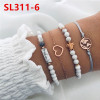 Fashionable bracelet, set, chain, European style, simple and elegant design