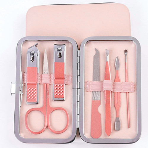 Rose Gold Eagle Mouth Pliers Beauty Manicure Manicure Pedicure Knife Set Nail Scissors Set 7-Piece Care Tools Complete