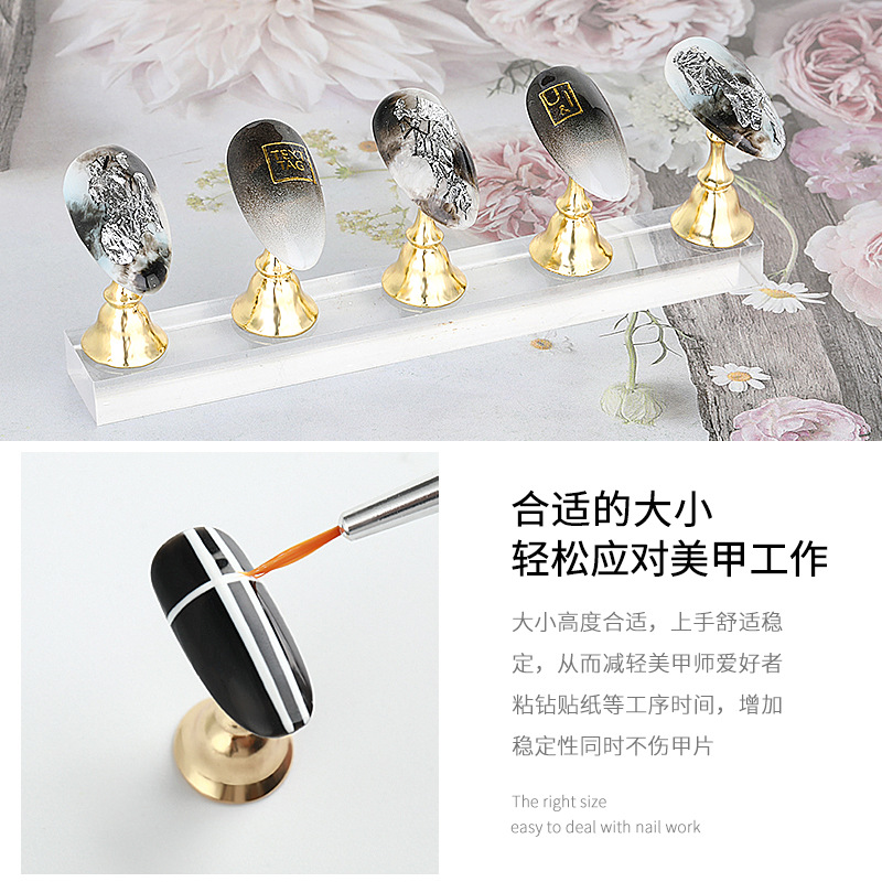 Japonés de uñas titular de tablero de ajedrez soporte de acrílico soporte de exhibición práctica de uñas titular de cristal base de uñas soporte de práctica