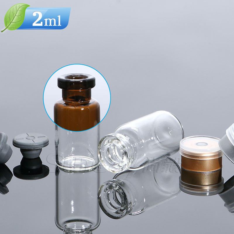 De gama alta de Hidratante Esencia de control de vidrio Botella de Xilin 2ml sub-Botella botella de perfume Ensamblaje de prueba tapón de goma Cubierta de plástico de aluminio