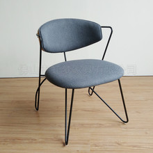 虹梦家具批发广州[MC001]工业风格餐厅铁线软包椅 美食广场铁线椅