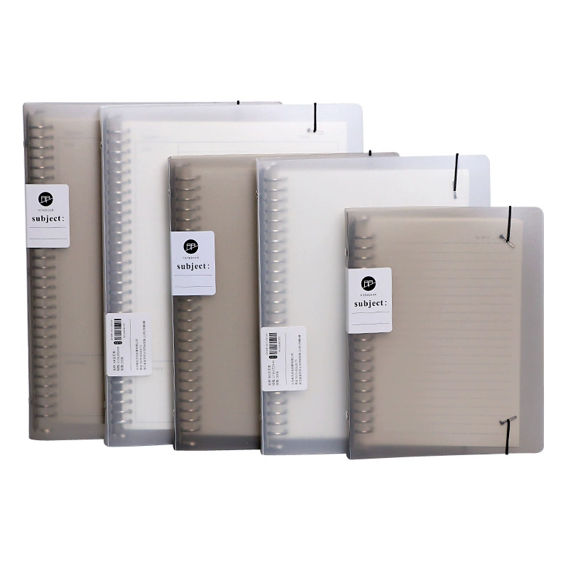 Refillable PP Cover Notebook Binder, Metal Clip Binder, A5/B5, 60 Sheets Options