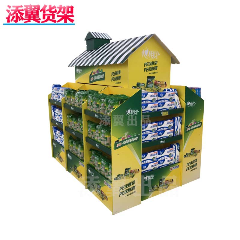 沃尔玛超市纸货架展示架组合系列中岛侧端架环保纸质陈列架促销堆