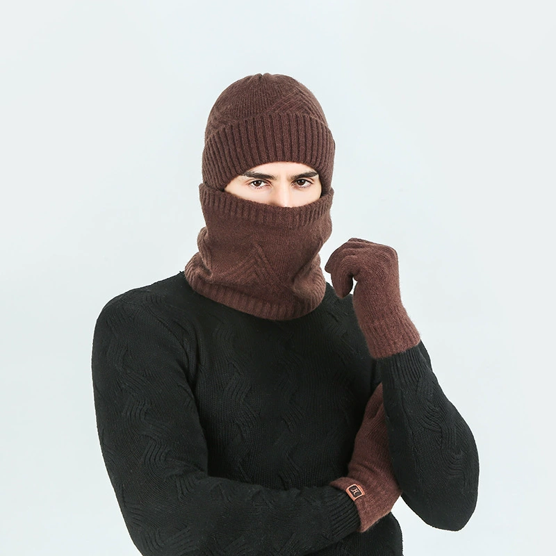 Утепляющий knitted шарф для любимого, шапка, перчатки, набор из 3 предметов, европейский стиль, оптовая продажа