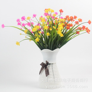 Factory spot simulation 7 fork small lotus bouquet project, orchid grass background corn flower festive festival wedding dress