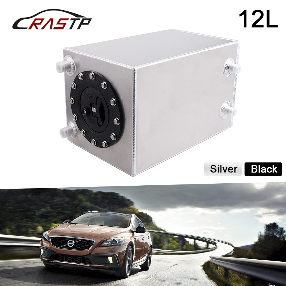 12 L3 Three-gallon Auxiliary Fuel Tank Aluminum Alloy Buffer Tank Mirror Polished Plastic Cover Rectangular Universal Fuel Tank