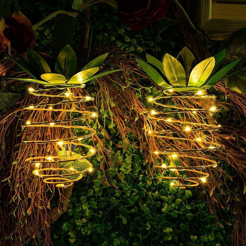 Cross-border explosions solar iron pineapple lamp led copper wire lamp string outdoor waterproof garden courtyard portable hanging lamp Cross-border explosions solar iron pineapple lamp led copper wire lamp string outdoor waterproof garden courtyard portable hanging lamp