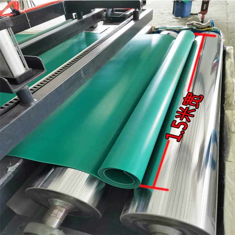 Green carpet PVC from soft rubber, increased thickness, 4mm