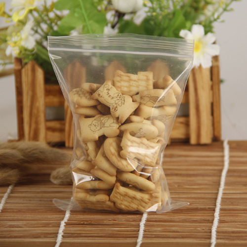 Pe bone bag, plastic packaging seal bag, transparent ziplock bag, red edge and white edge food packaging bag