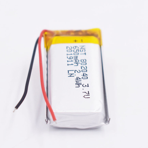 802040 polymer lithium battery 650mAh rechargeable battery 3.7v soft pack lithium ion battery manufacturer