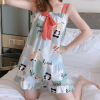 T-shirt, cartoon pijama, fresh set with bow for leisure, lifting effect, wholesale