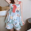 T-shirt, cartoon pijama, fresh set with bow for leisure, lifting effect, wholesale