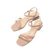 Sandals for women with widened and plump feet, with a fairy style middle heel and thick heels. New 2024 summer oversized women's shoes 41-43