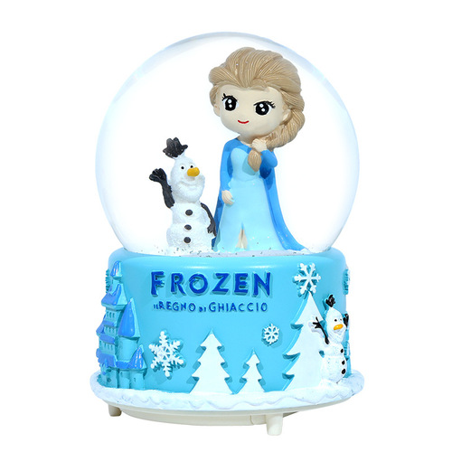 Rotating snow ins girl heart princess crystal ball music box crafts children girls gift creative ornaments