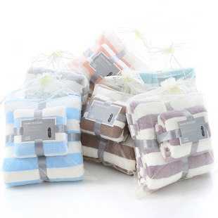 [Towel + bath towel] Coral fleece towel factory wholesale embroidery logo live a generation of hair