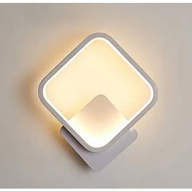 Luz de pared roja de aluminio de fondo sala de estar de barra creativa dormitorio brillante geométrica redonda nórdica simple lámpara de pared atrás