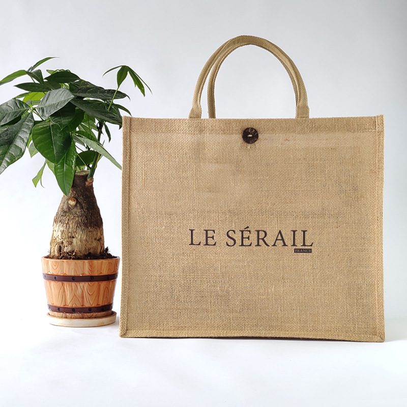 厂家制定无印棉麻布袋 麻布茶叶礼品包装袋 手提黄麻布包印刷LOGO