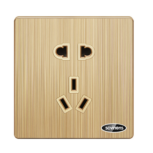 86 brushed gold power socket concealed 5-hole one-open five-hole wall socket manufacturer two or three plug usb switch panel