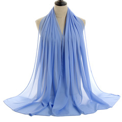Indonesian pearl chiffon solid color women's long scarf Southeast Asian solid color scarf women's turban scarf YW016