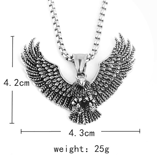 Titanium steel Eagle Pendant Punk Necklace Retro Trend Men Stainless Steel Cast Eagle Necklace Direct from Manufacturer