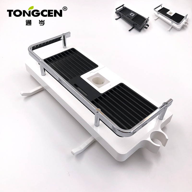 卫生间花洒杆多功能置物架淋浴升降器托盘免打孔收纳架子工厂直销|ms