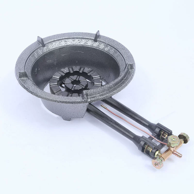 Оптовая Большая двойная труба наклонная пожарная плита Коммерческая чугун сжиженный газ энергосберегающая газовая плита среднего давления