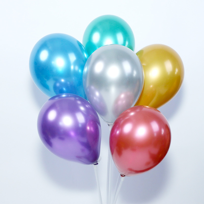 Globo de metal de 5 pulgadas arreglo de sala de bodas globo de arco 100 unids/bolsa decoración de fiesta de cumpleaños globo de metal cromado
