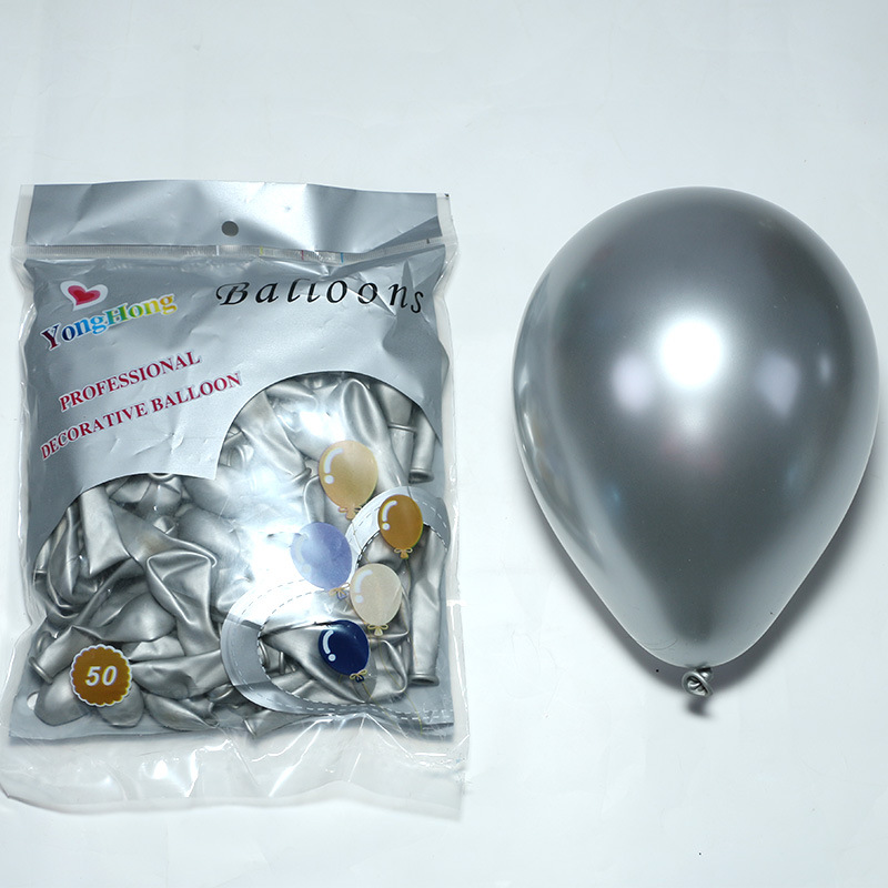 Globo de metal de 5 pulgadas arreglo de sala de bodas globo de arco 100 unids/bolsa decoración de fiesta de cumpleaños globo de metal cromado