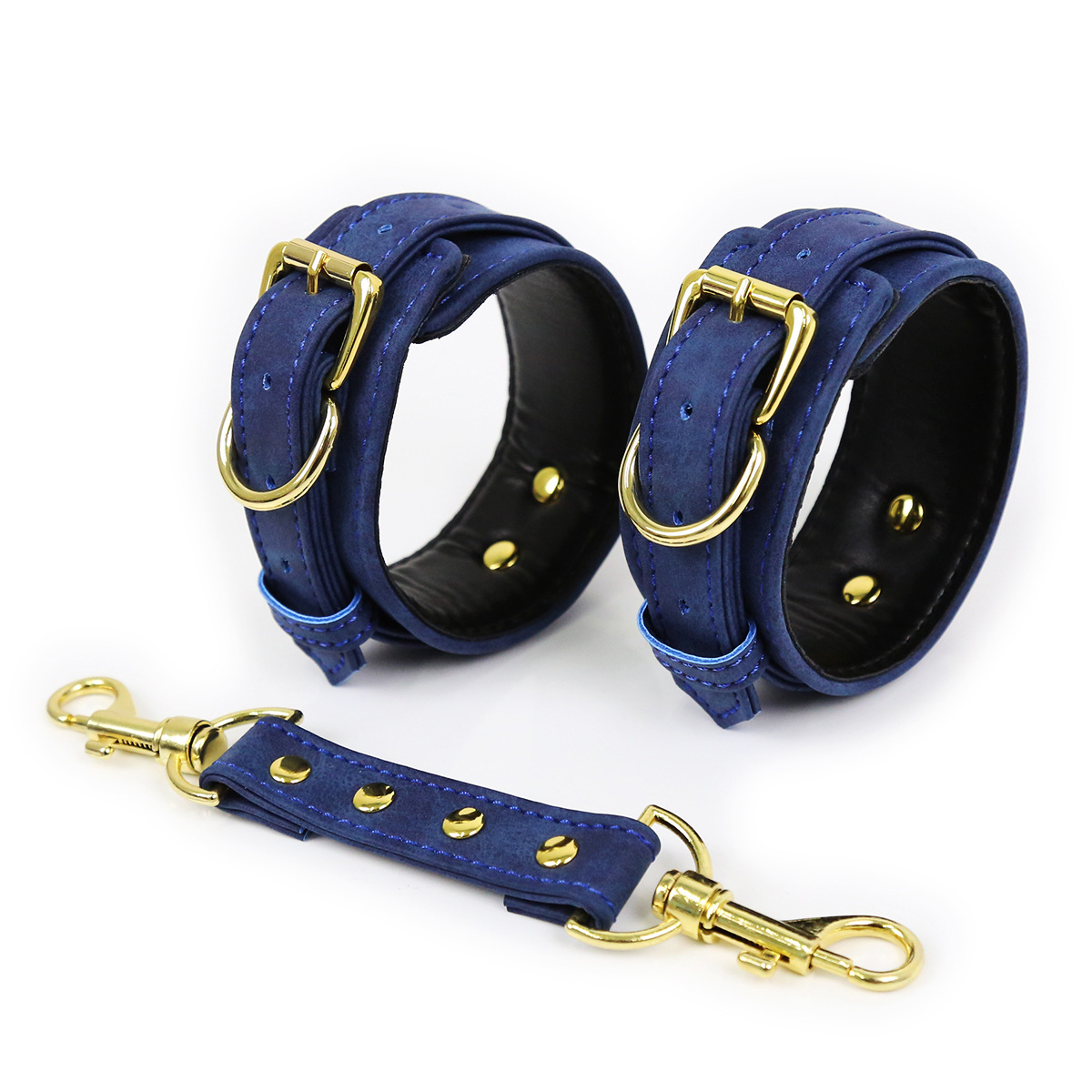 Productos sexuales para parejas, esposas de cuero para manos y pies, esposas de doble capa de esponja de PU, ataduras para manos y pies, juguetes alternativos. image 6