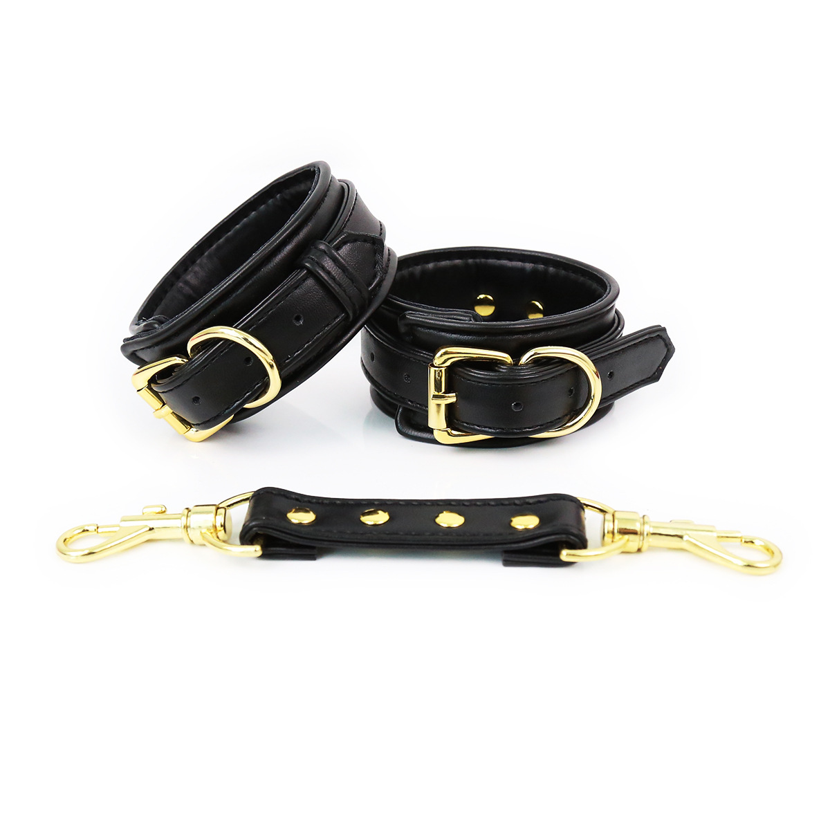 Productos sexuales para parejas, esposas de cuero para manos y pies, esposas de doble capa de esponja de PU, ataduras para manos y pies, juguetes alternativos. image 9