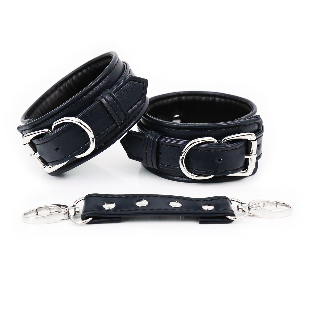 Productos sexuales para parejas, esposas de cuero para manos y pies, esposas de doble capa de esponja de PU, ataduras para manos y pies, juguetes alternativos. image 10