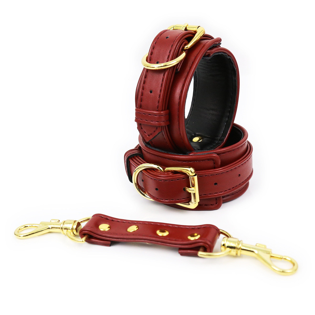 Productos sexuales para parejas, esposas de cuero para manos y pies, esposas de doble capa de esponja de PU, ataduras para manos y pies, juguetes alternativos. image 16