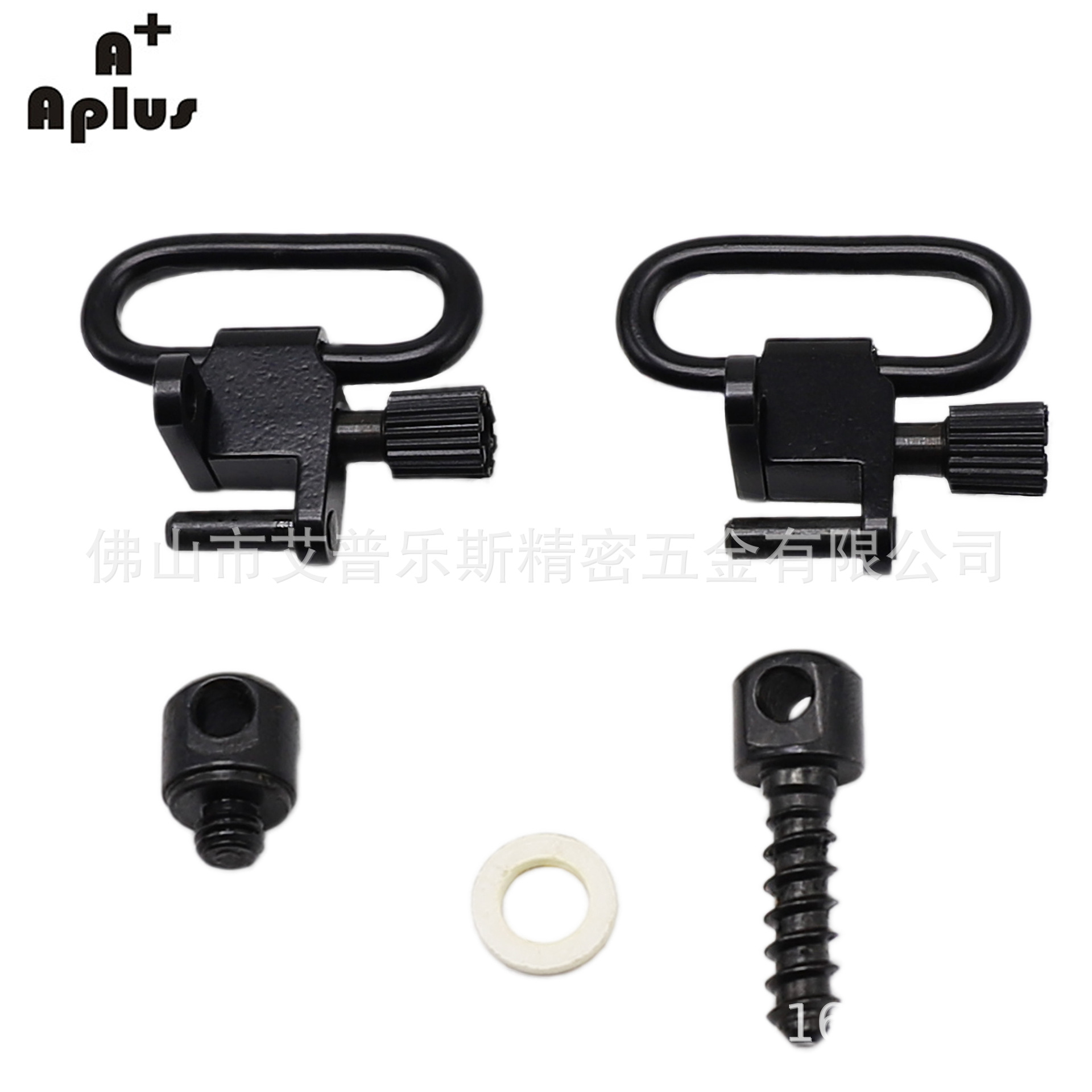 快拆背带扣黑色钢制扁扣快拆式吊扣军扣美制牙螺丝背带扣套装