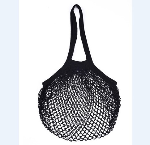 두꺼운 긴 손잡이 검정색; 망사 주머니