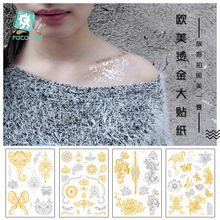 新品跨境防水烫金金属纹身贴 欧美流行个性曼陀罗纹身贴纸 tattoo