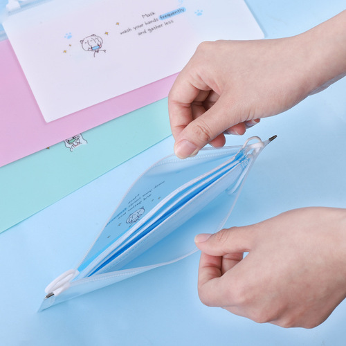 File bag information bag student cute cartoon pencil bag zipper receipt bag stationery storage bag wholesale