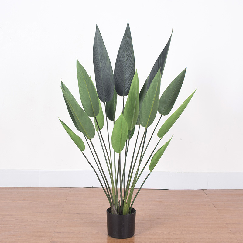 Simulación pájaro del paraíso skybird agua belleza falsa planta verde canna árbol en maceta sala de estar nórdica viajero árbol de plátano