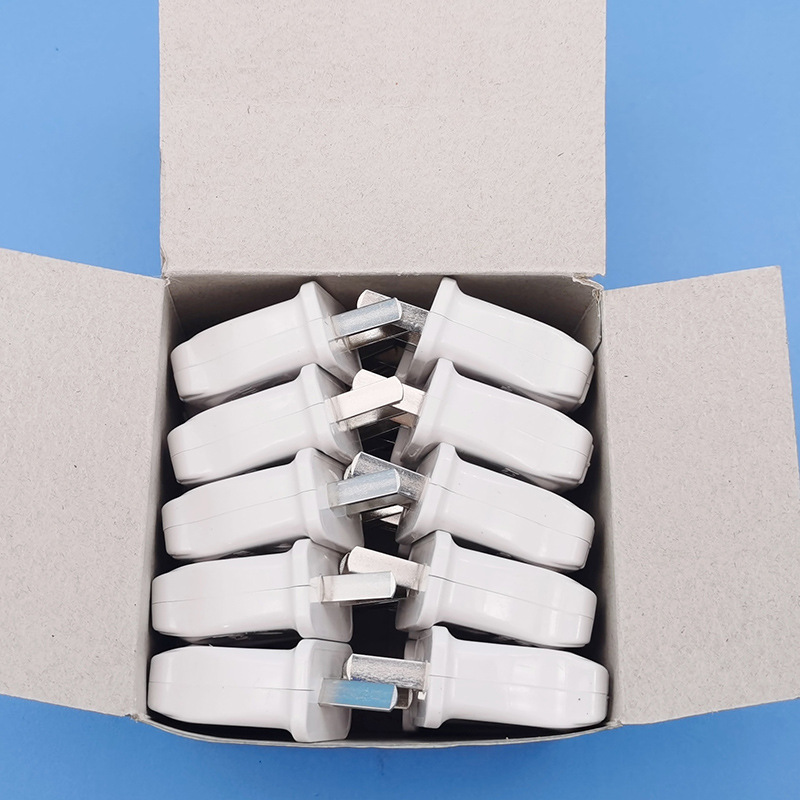 白色二极电源插头接线插头两脚转动式插只大功率工业插头盒装批发