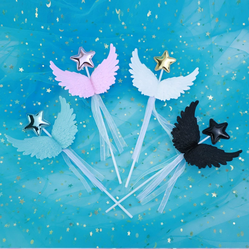 Красивые крылья торт карты вставки выпечки украшения творческий ангел крылья ленты карты вставки партии Флаг вставки