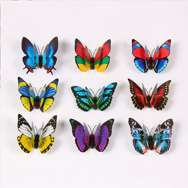 7 см двухцветная имитация бабочка ПВХ Магнит бабочка холодильник творческий домашний сад украшения бабочка
