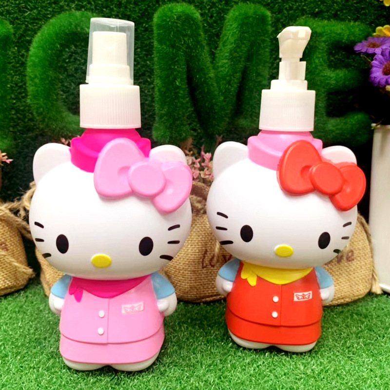 新款喷雾式分装瓶可爱卡通按压式乳液瓶粉色随身携带小喷瓶200ml
