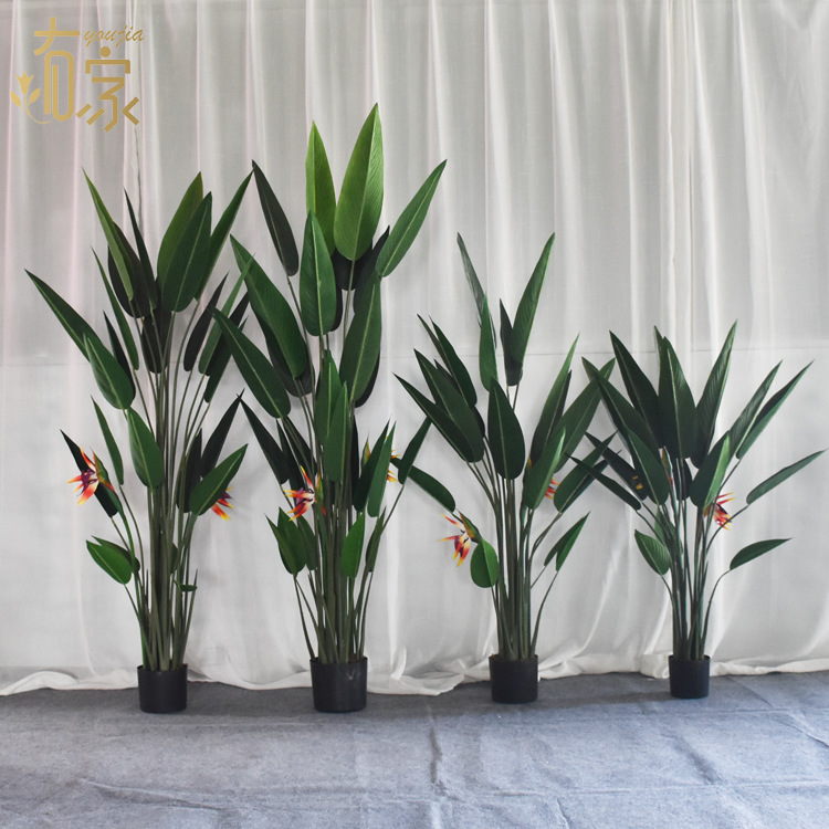 Planta verde artificial nórdica bonsai grande decoración interior pájaro del paraíso bonsai Planta artificial