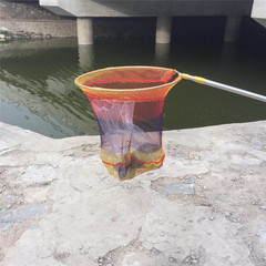 批發釣魚抄網杆伸縮抄網抄魚網摺疊撈魚網兜尼龍漁網簡易魚護網兜